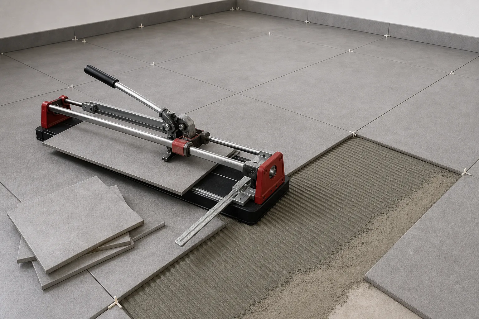 Bodenfliesen zuschneiden und verlegen: Schritt-fuer-Schritt mit dem Fliesenschneider