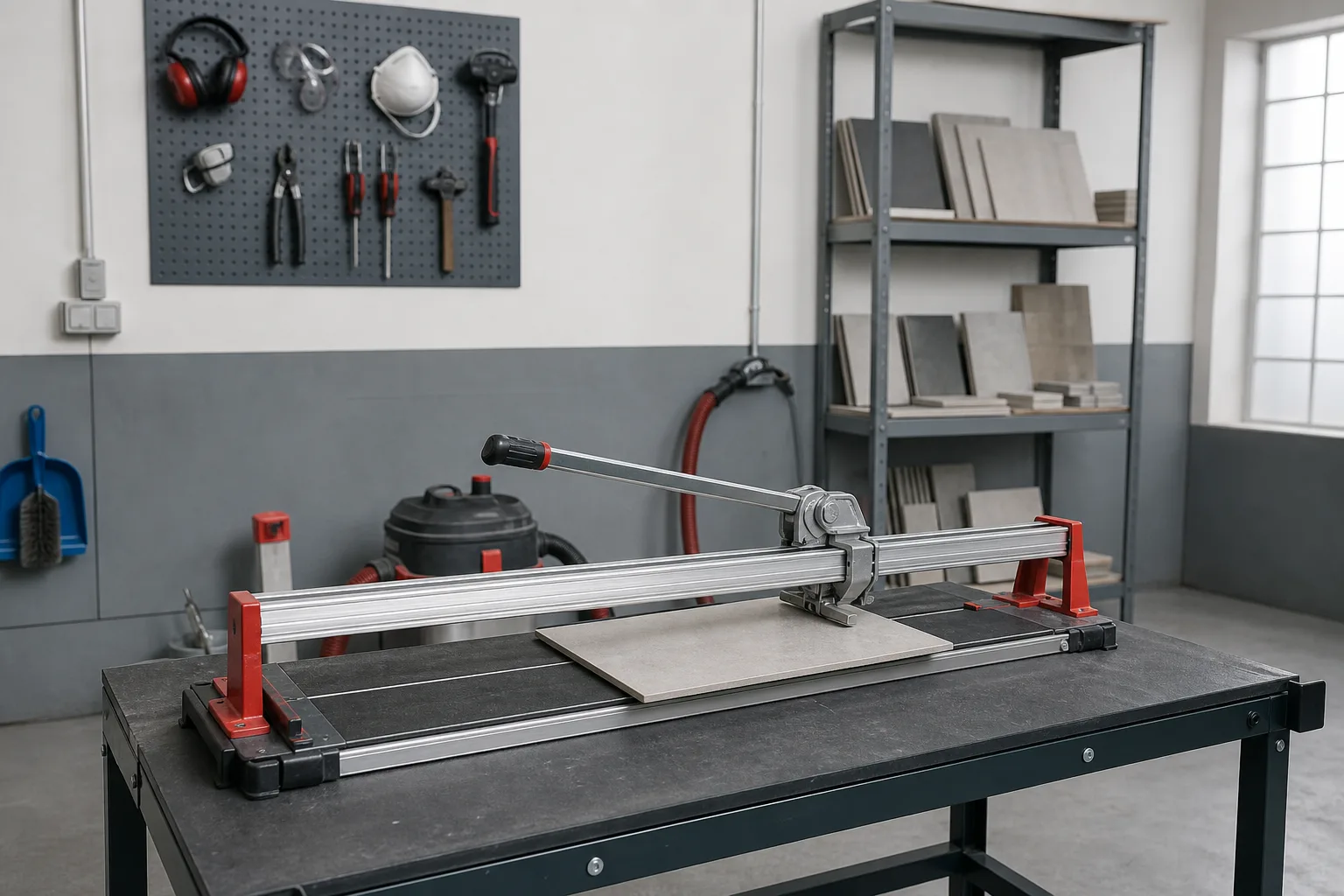 Sichere Arbeitsplaetze fuer den Umgang mit Fliesenschneidern einrichten
